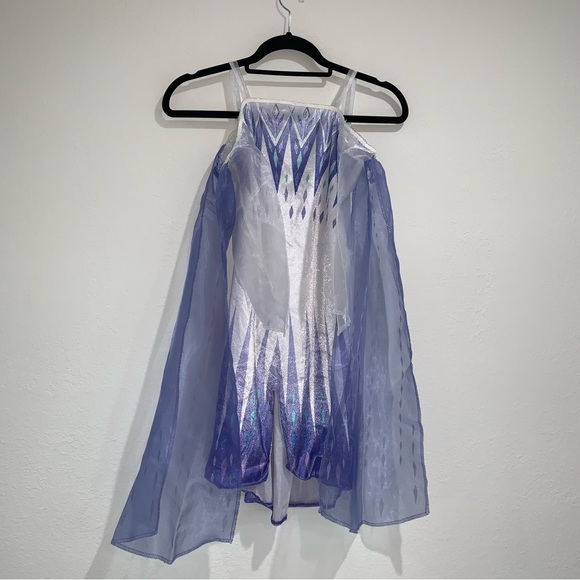 Disney frozen Elsa Princess pretend play costume dress blue white mesh arms 4-6 - Picture 10 of 12
